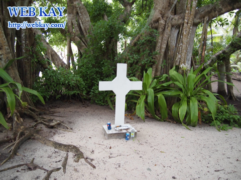 サイパン マニャガハ島 チーフアグルブの像 (saipan,managaha island,Aghurubw's monument)