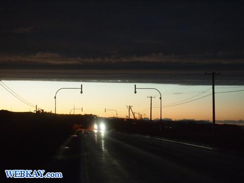 夕日 空模様 自然 天国 風景 オホーツク海 国道238号 北海道
